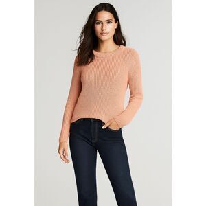 ANN TAYLOR DARK PEACH RIBBED KNIT CASUAL CAREER COTTON WARM SWEATER SIZE: M NWT